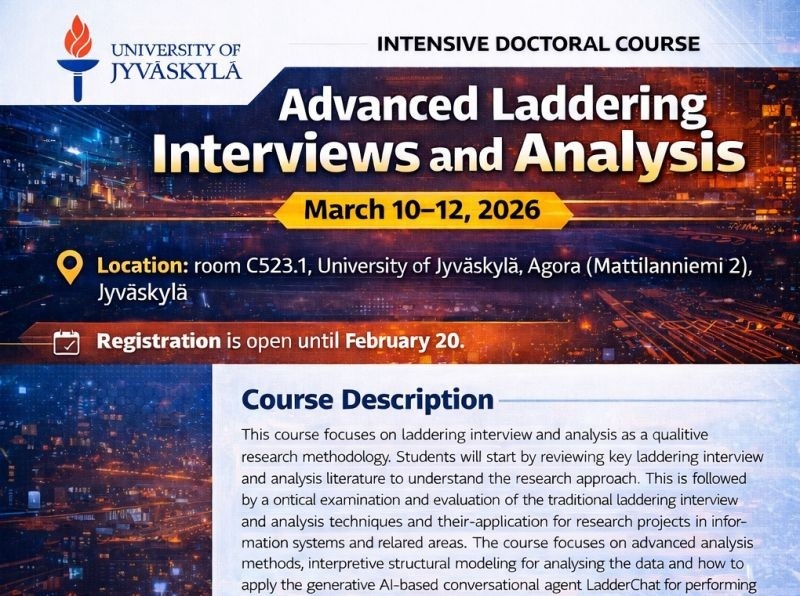 PhD Course “Advanced Laddering Interviews and Analysis“  