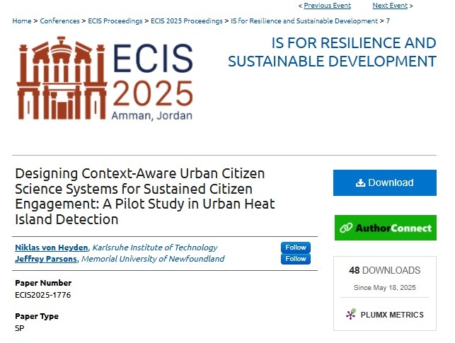 ECIS Best Conference Short Paper Award – 1st Runner Up 