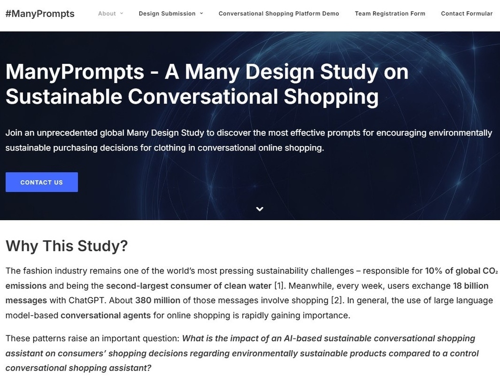 ManyPrompts - A Many Design Study on Sustainable Conversational Shopping